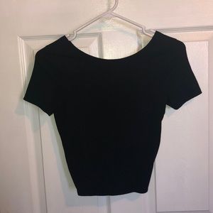 Black Hollister twist back crop top